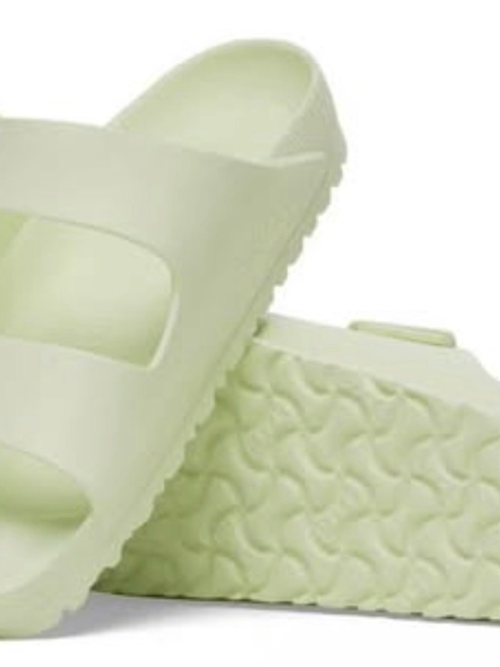 Light Green Two-Strap Slide Sandals